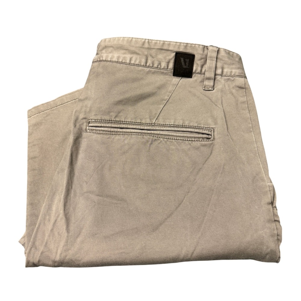 Vuori Pants Mens 32 (33x30 ACTUAL) V433 Collins Chino Gray Cotton Twill Tapered